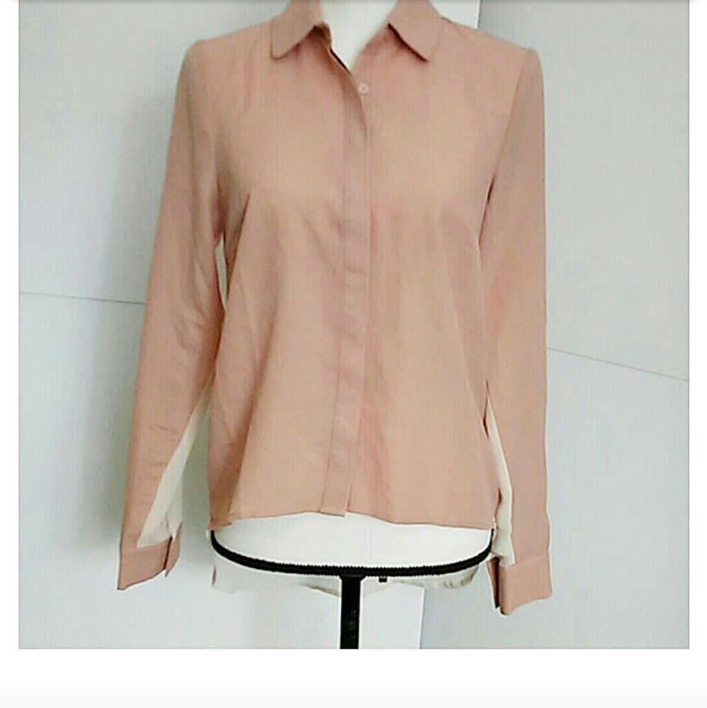 🌹 SPARKLE & FADE | Two-Tone Sheer Blouse Size S